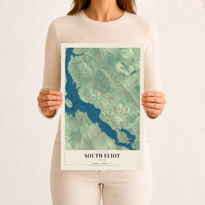 South Eliot, Maine map print - 12 x 18 archival matte print