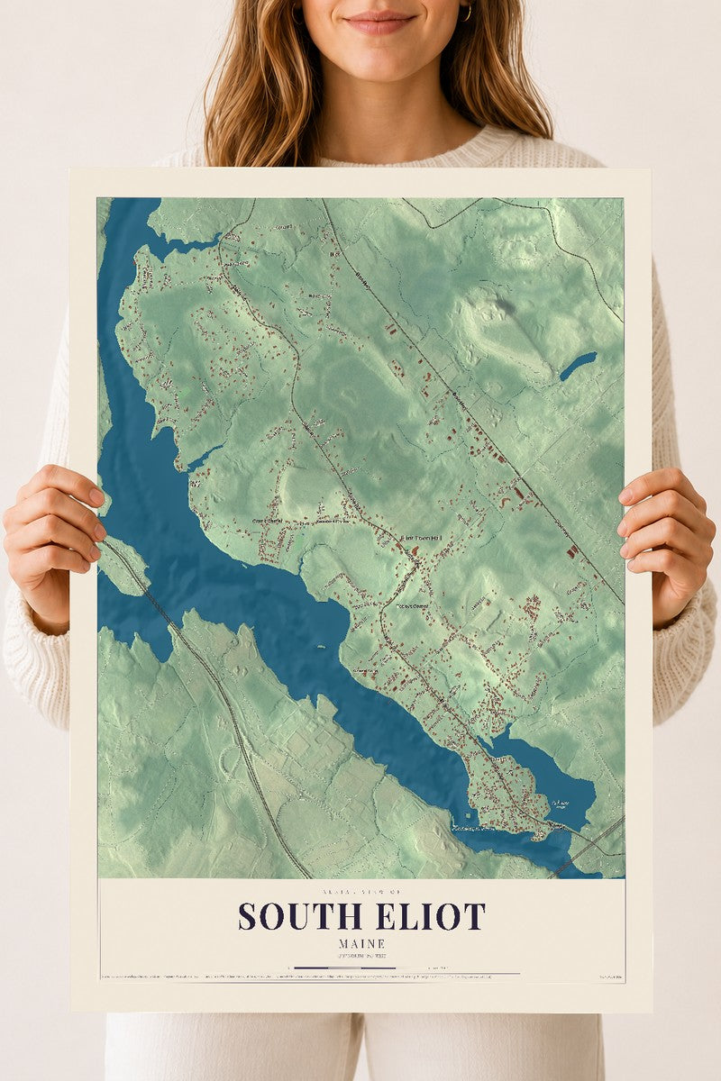 South Eliot, Maine map print - 18 x 24 archival matte print