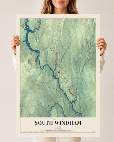 South Windham, Maine map print - 24 x 36 archival matte print