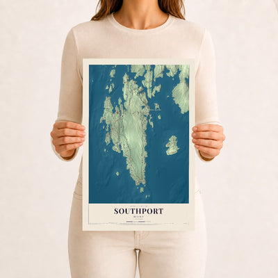 Southport, Maine map print - 12 x 18 archival matte print