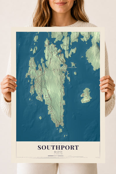 Southport, Maine map print - 18 x 24 archival matte print