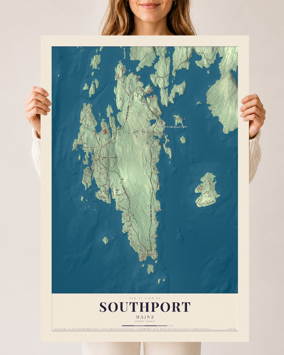 Southport, Maine map print - 24 x 36 archival matte print