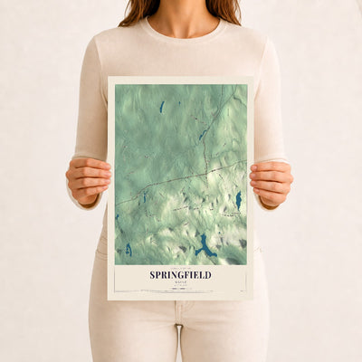 Springfield, Maine map print - 12 x 18 archival matte print