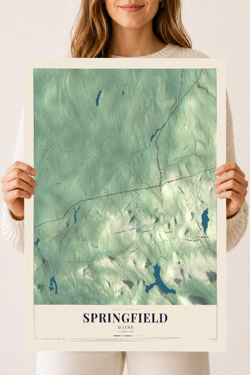Springfield, Maine map print - 18 x 24 archival matte print