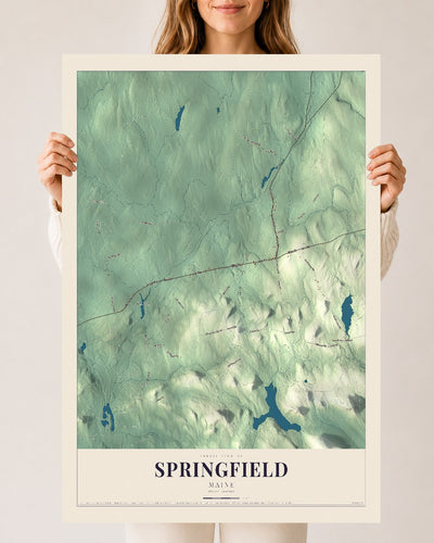 Springfield, Maine map print - 24 x 36 archival matte print