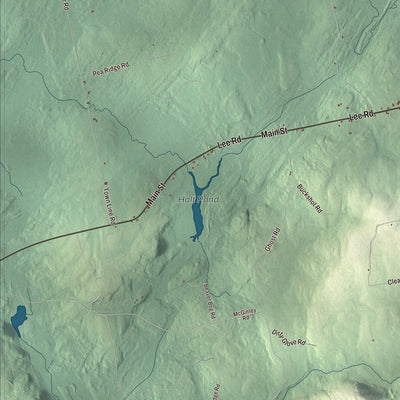 Terrain and local geography detail from the Springfield, Maine map