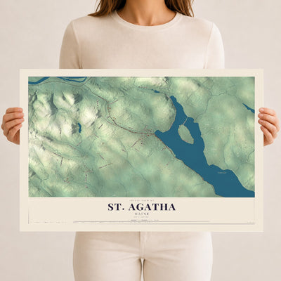 St. Agatha, Maine map print - 12 x 18 archival matte print
