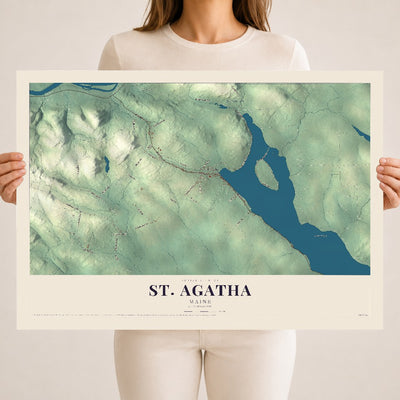St. Agatha, Maine map print - 18 x 24 archival matte print