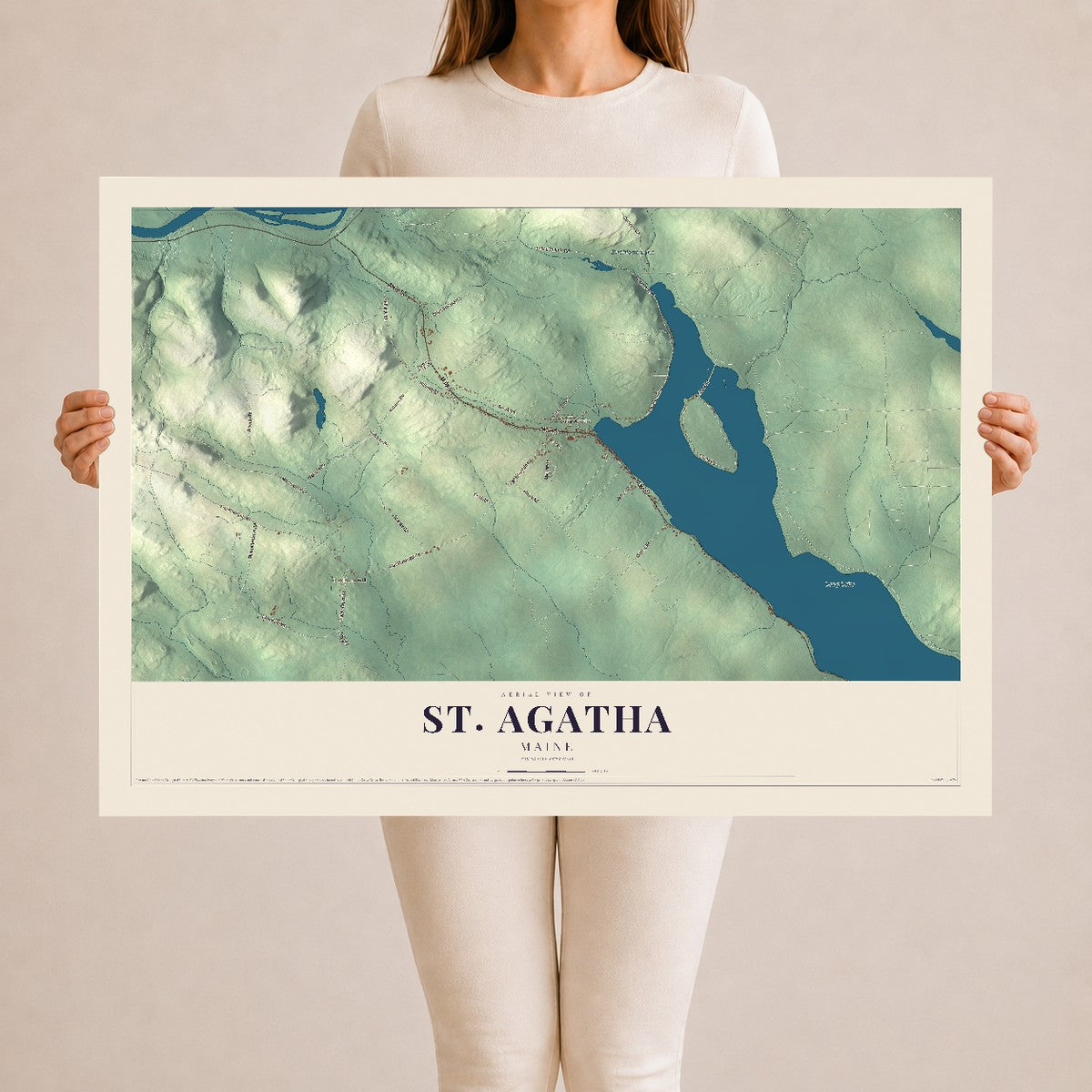 St. Agatha, Maine map print - 24 x 36 archival matte print