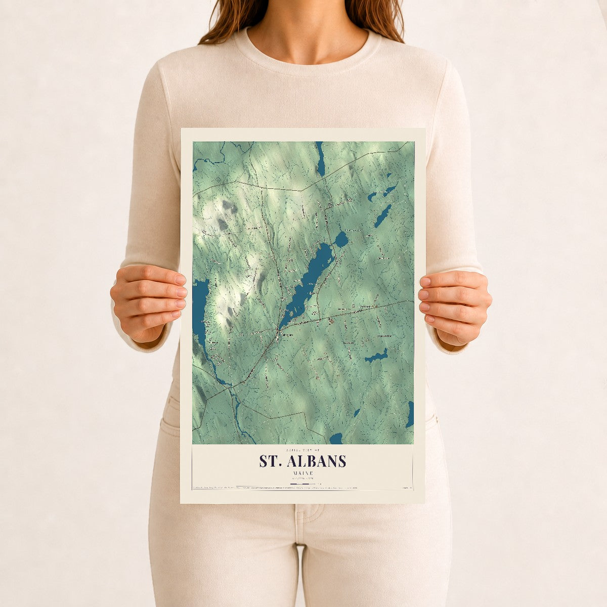 St. Albans, Maine map print - 12 x 18 archival matte print