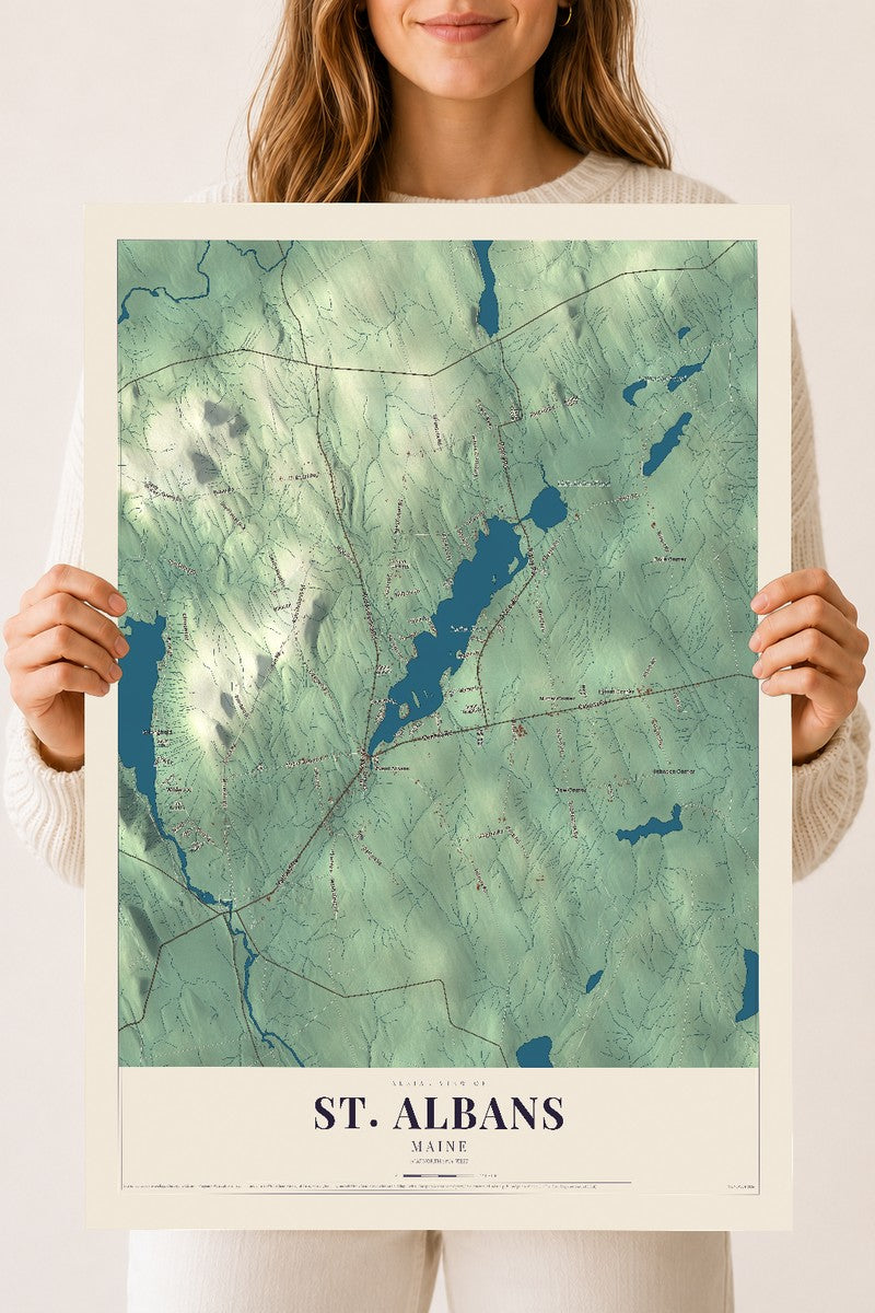 St. Albans, Maine map print - 18 x 24 archival matte print