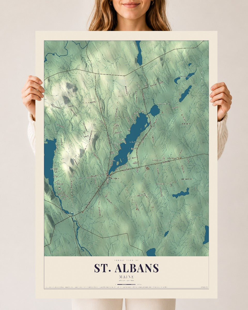 St. Albans, Maine map print - 24 x 36 archival matte print
