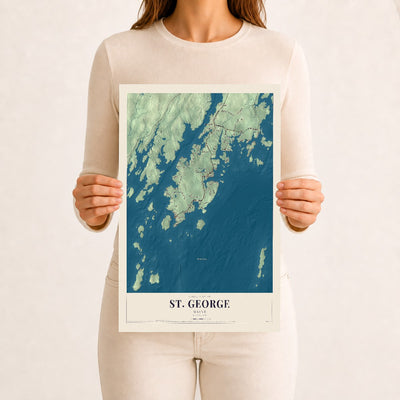 St. George, Maine map print - 12 x 18 archival matte print