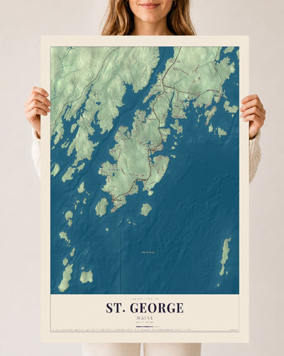 St. George, Maine map print - 24 x 36 archival matte print