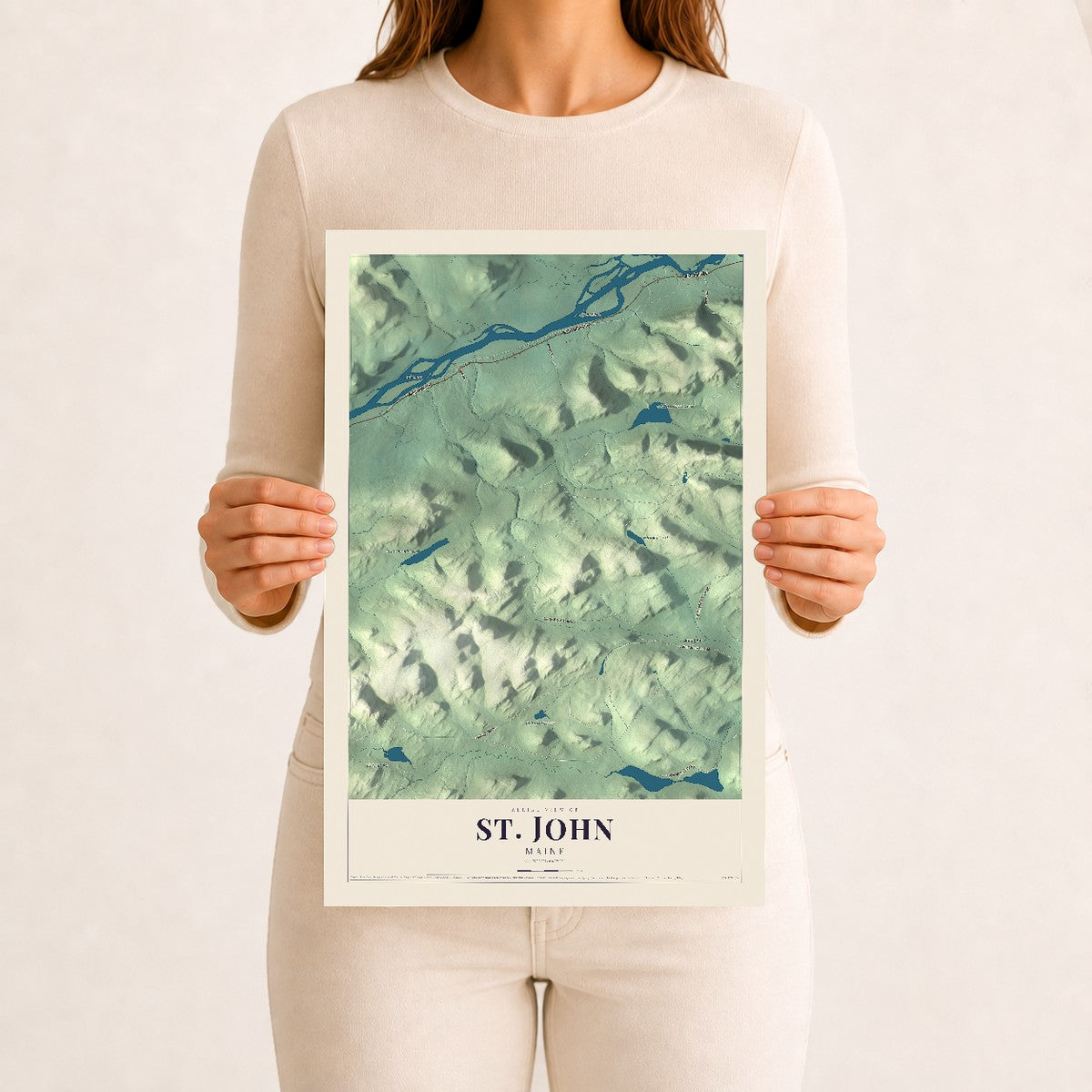 St. John, Maine map print - 12 x 18 archival matte print