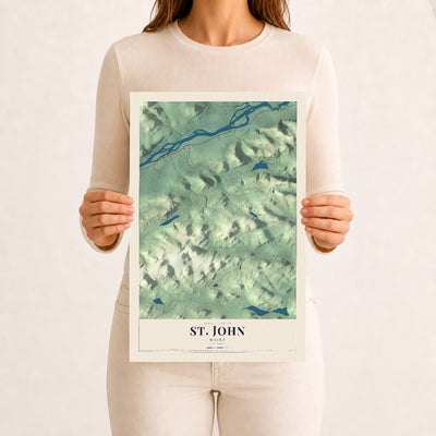 St. John, Maine map print - 12 x 18 archival matte print