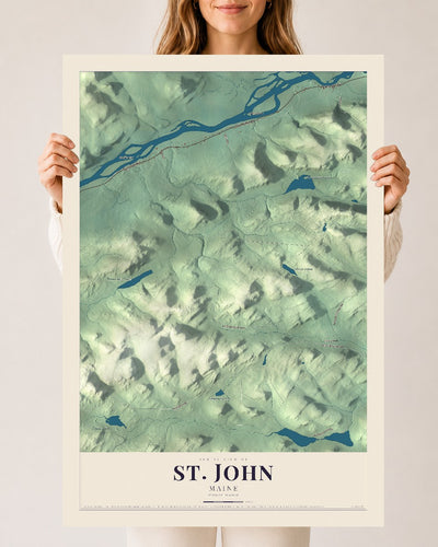St. John, Maine map print - 24 x 36 archival matte print