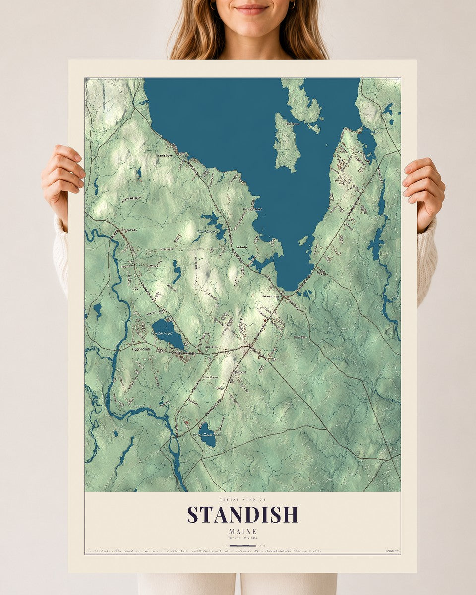 Standish, Maine map print - 24 x 36 archival matte print