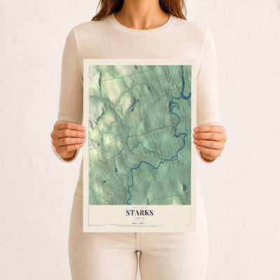 Starks, Maine map print - 12 x 18 archival matte print