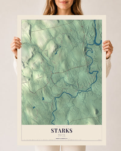 Starks, Maine map print - 24 x 36 archival matte print