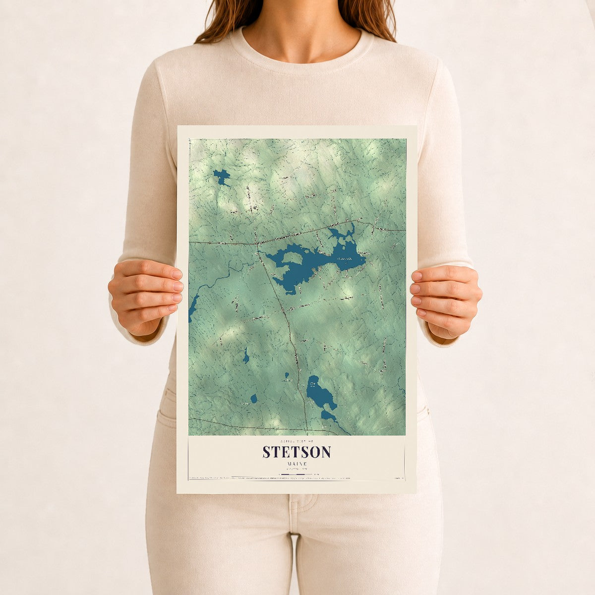 Stetson, Maine map print - 12 x 18 archival matte print