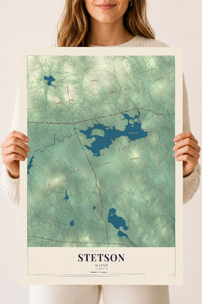 Stetson, Maine map print - 18 x 24 archival matte print