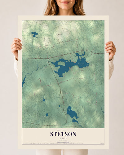 Stetson, Maine map print - 24 x 36 archival matte print