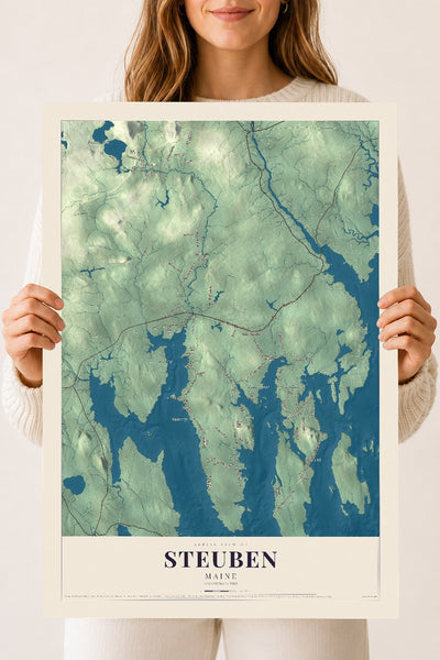 Steuben, Maine map print - 18 x 24 archival matte print