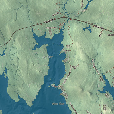 Terrain and local geography detail from the Steuben, Maine map