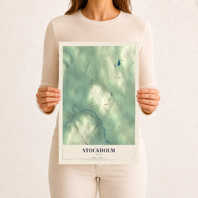 Stockholm, Maine map print - 12 x 18 archival matte print