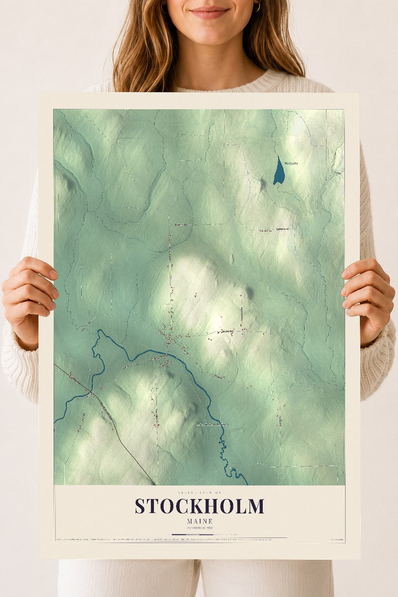 Stockholm, Maine map print - 18 x 24 archival matte print