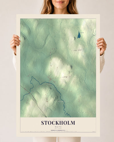 Stockholm, Maine map print - 24 x 36 archival matte print
