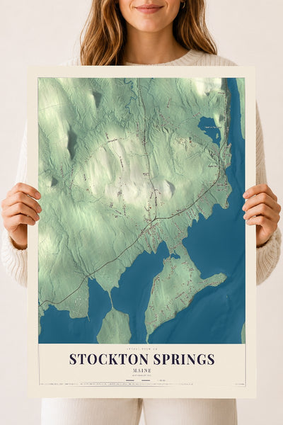 Stockton Springs, Maine map print - 18 x 24 archival matte print