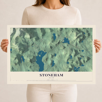 Stoneham, Maine map print - 12 x 18 archival matte print