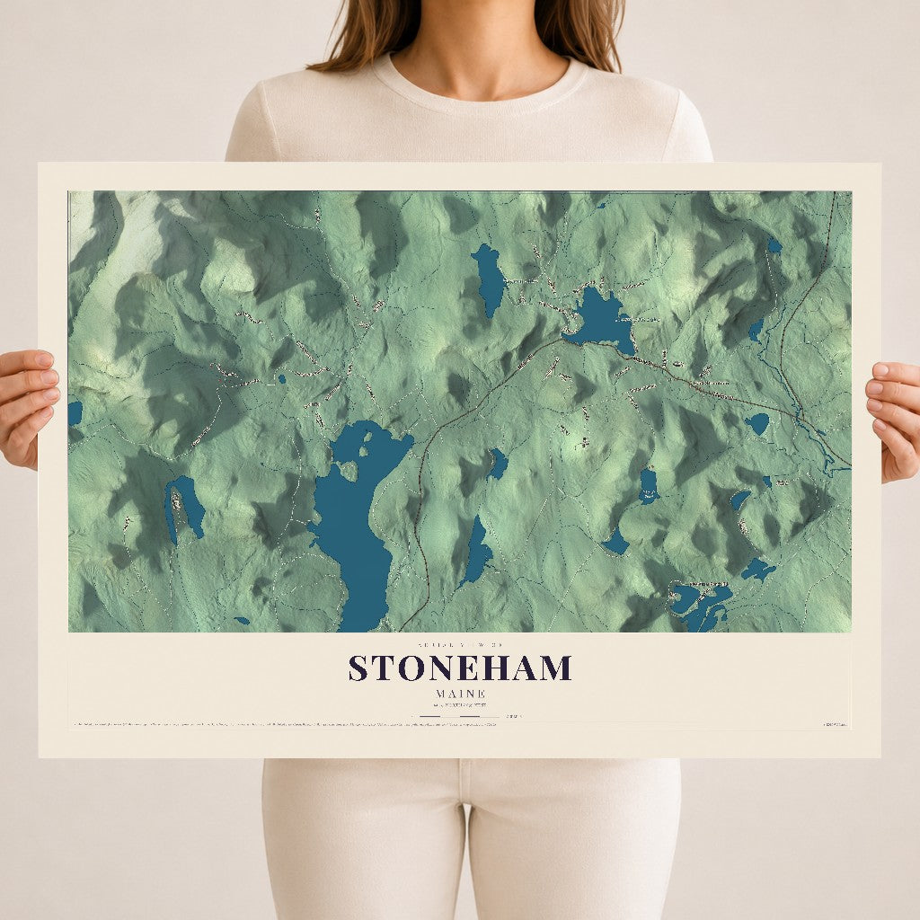 Stoneham, Maine map print - 18 x 24 archival matte print