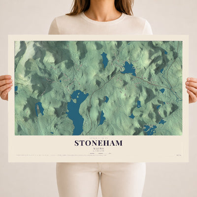 Stoneham, Maine map print - 18 x 24 archival matte print