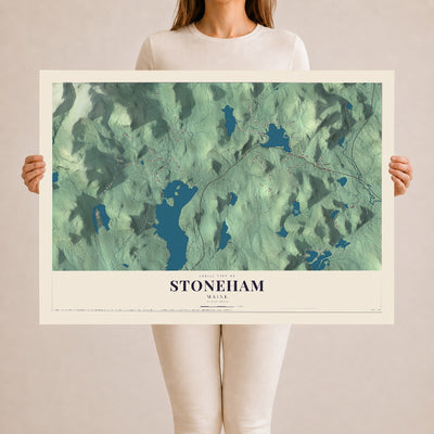 Stoneham, Maine map print - 24 x 36 archival matte print