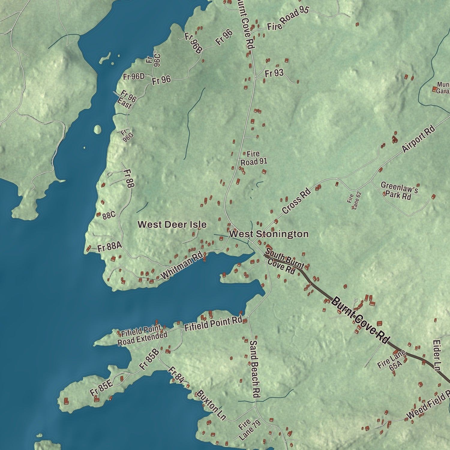 Street and neighborhood detail from the Stonington, Maine map