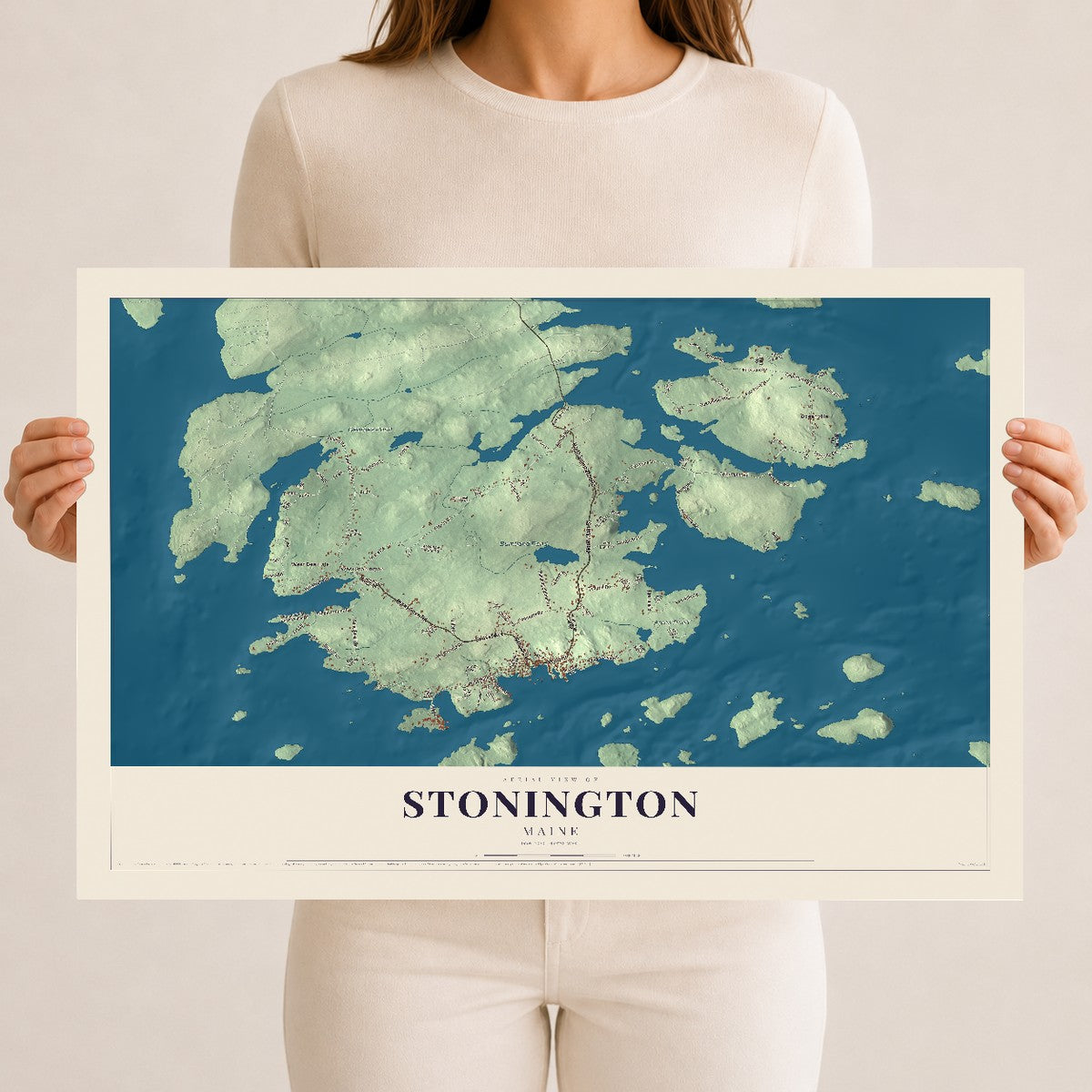 Stonington, Maine map print - 12 x 18 archival matte print