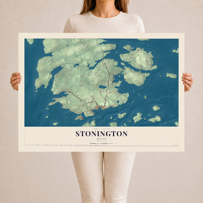Stonington, Maine map print - 24 x 36 archival matte print