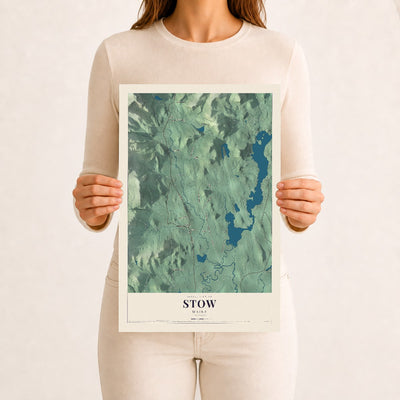 Stow, Maine map print - 12 x 18 archival matte print
