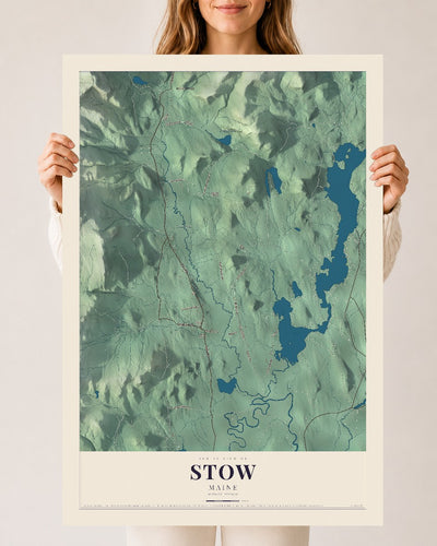 Stow, Maine map print - 24 x 36 archival matte print