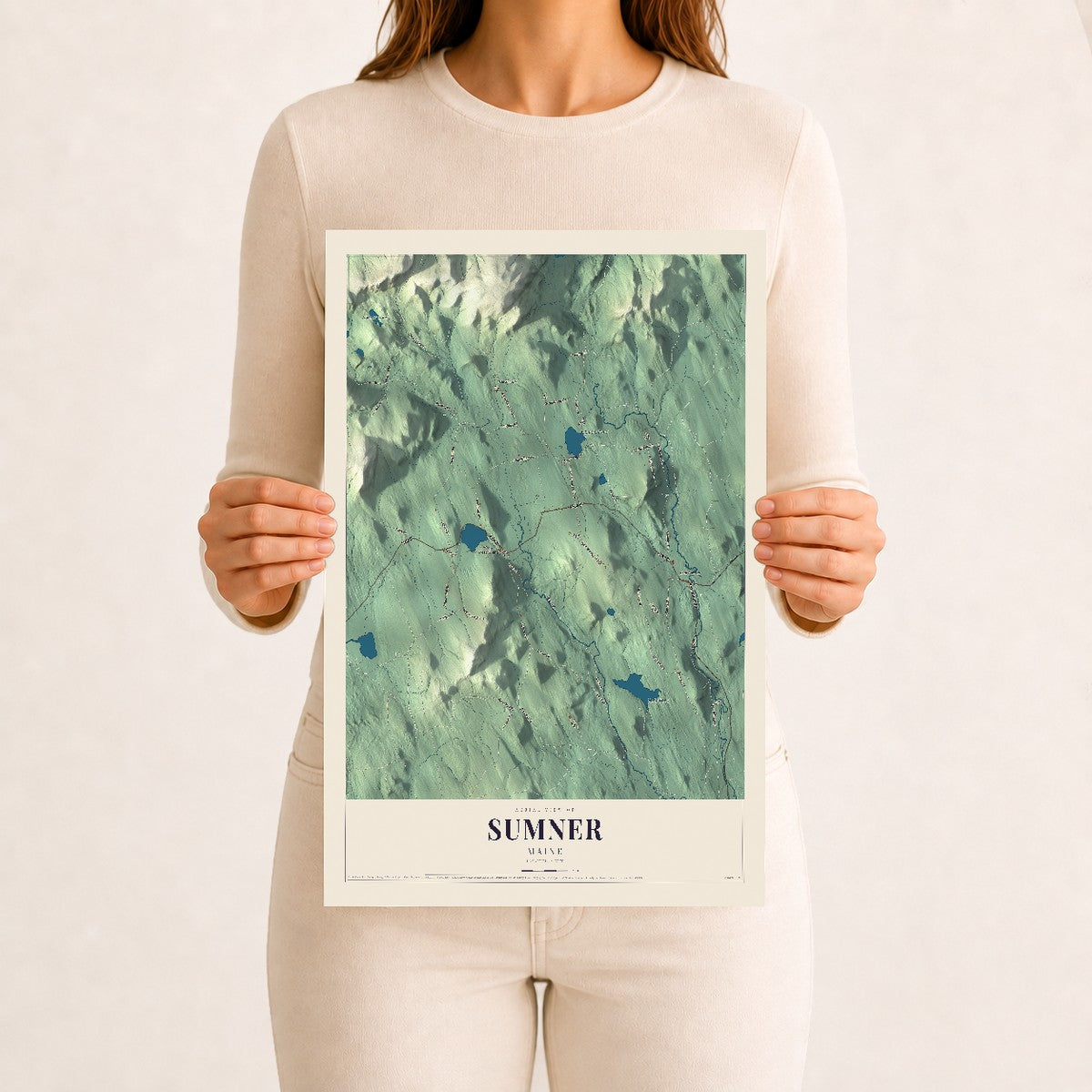 Sumner, Maine map print - 12 x 18 archival matte print