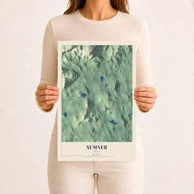 Sumner, Maine map print - 12 x 18 archival matte print