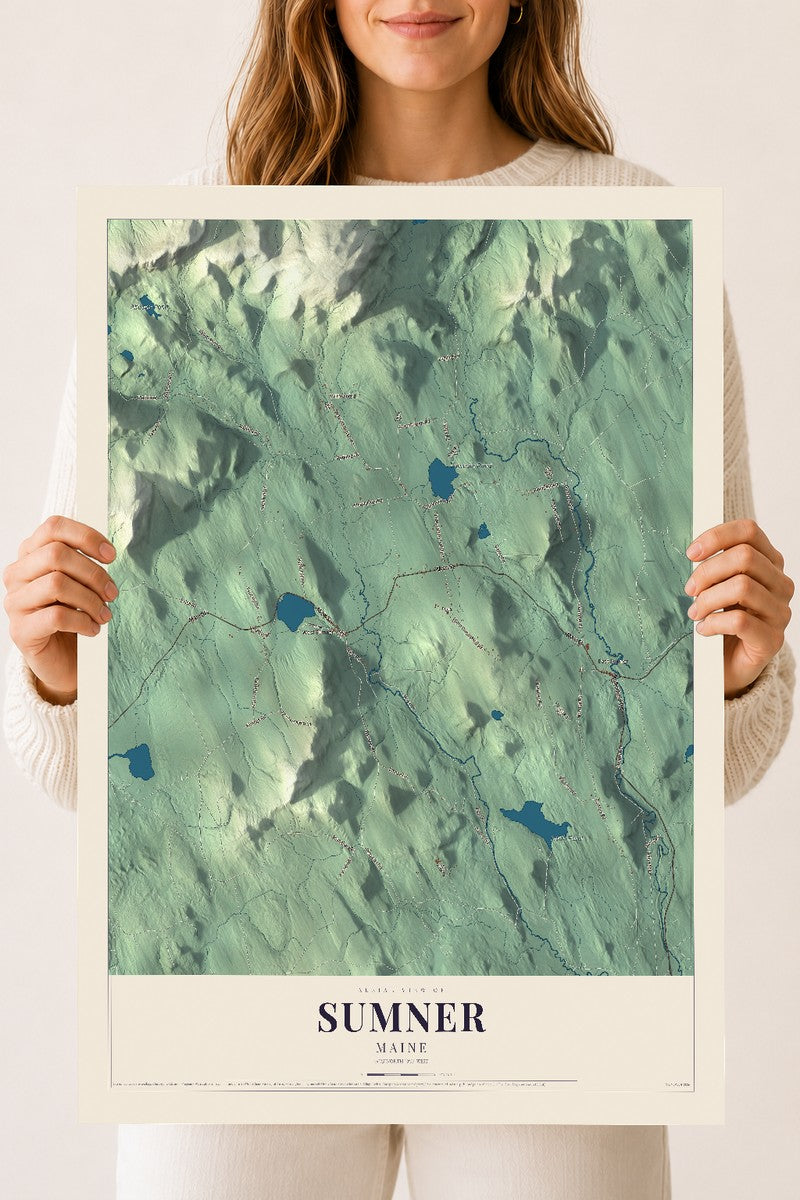 Sumner, Maine map print - 18 x 24 archival matte print