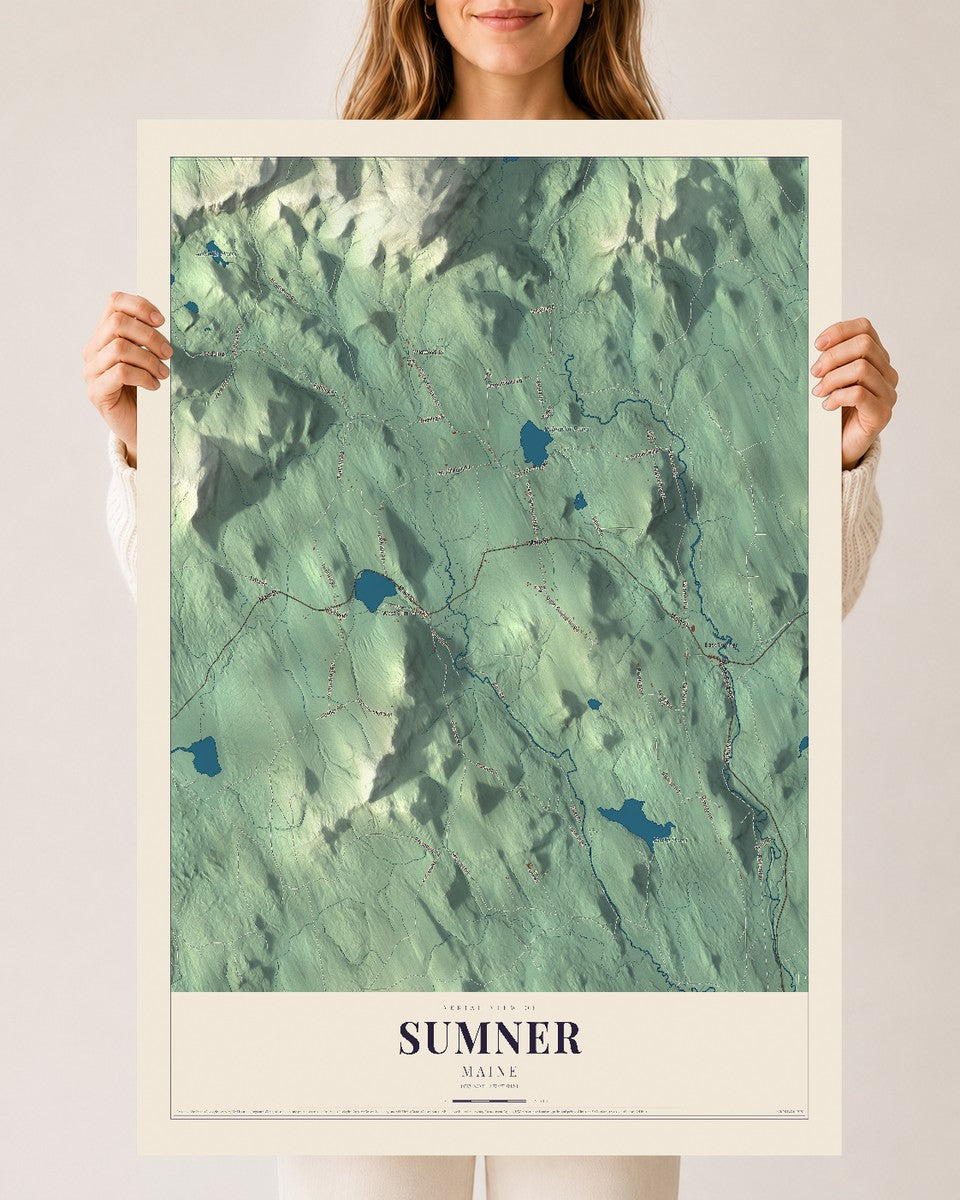 Sumner, Maine map print - 24 x 36 archival matte print