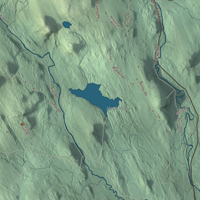 Terrain and local geography detail from the Sumner, Maine map