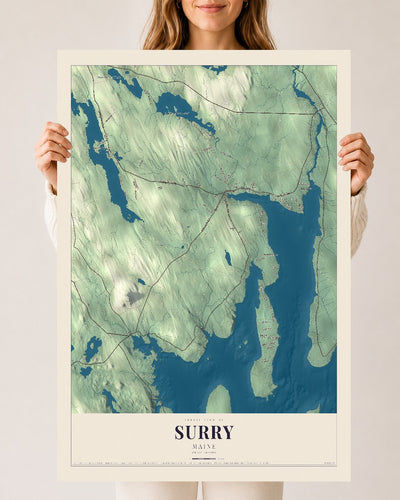 Surry, Maine map print - 24 x 36 archival matte print