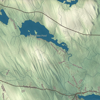 Terrain and local geography detail from the Surry, Maine map