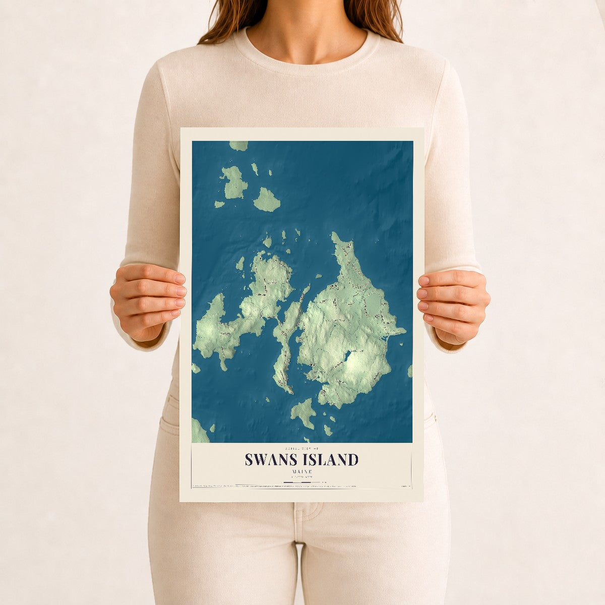 Swans Island, Maine map print - 12 x 18 archival matte print